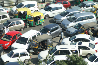 Verkehrschaos in Gurgaon