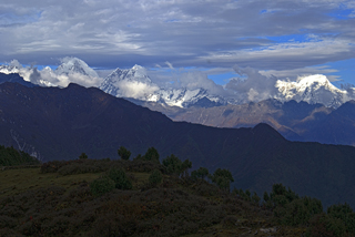 Die Langtang-Kette bildet die Grenze zu Tibet